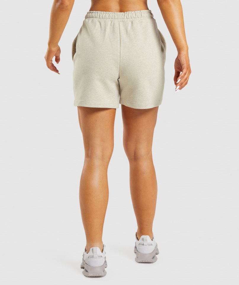 Women's Gymshark Rest Day Sweats Shorts Beige | NZ 1PMKYN